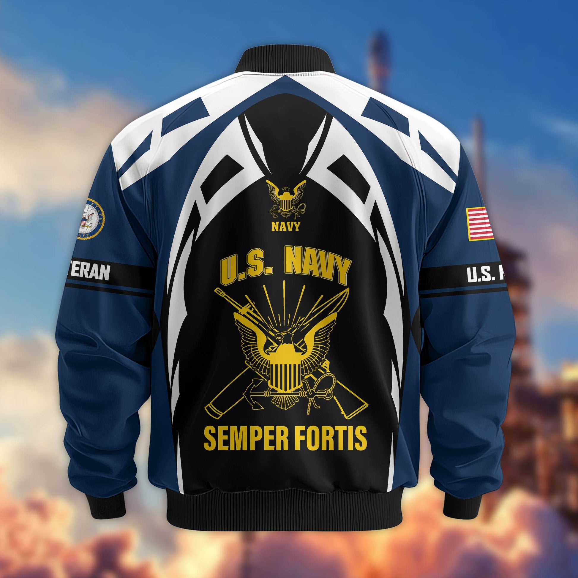 Premium US Veterans Bomber Jacket ATTN130821, Gifts For US Veterans, Gifts On Father's Day, Veterans Day.