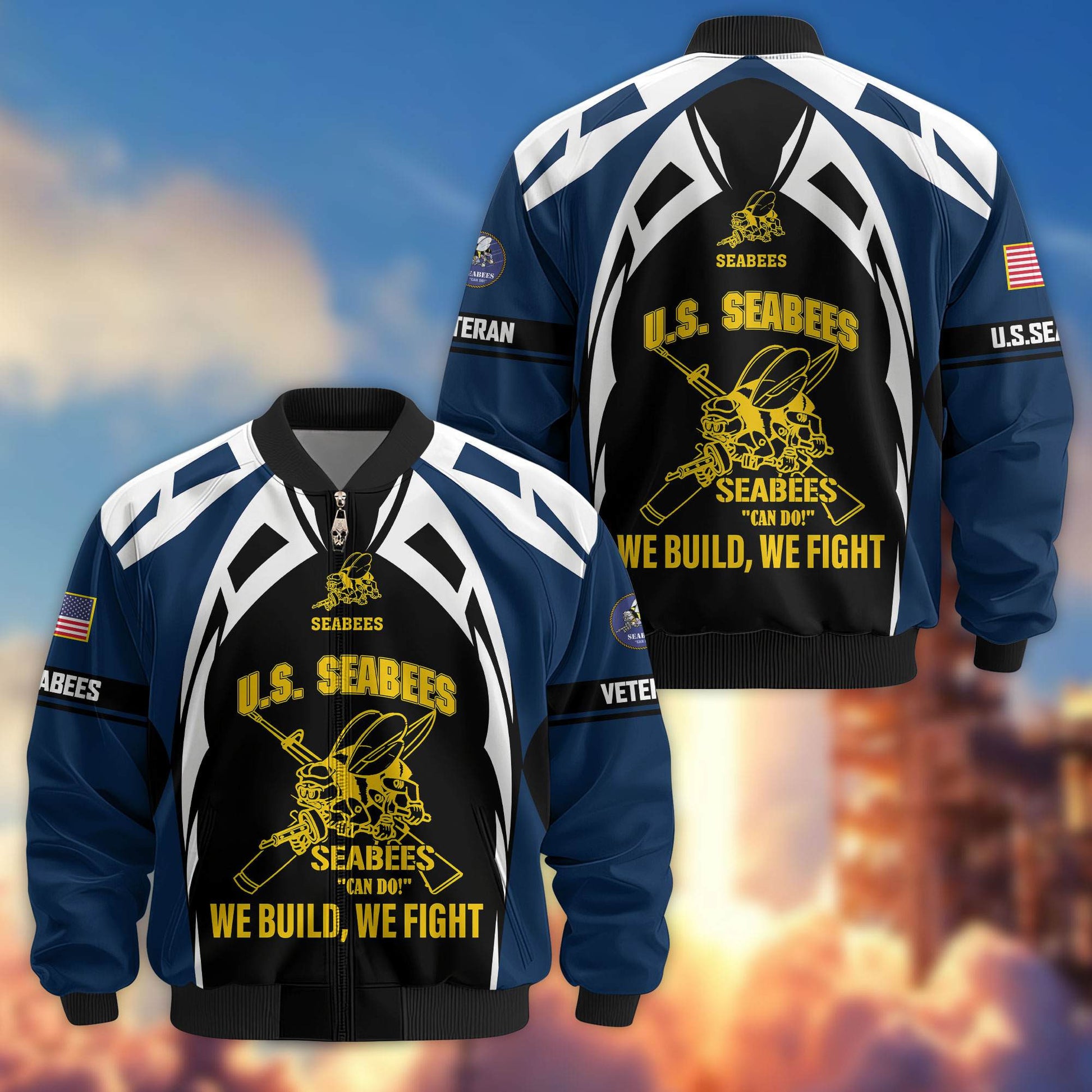Premium US Veterans Bomber Jacket ATTN130821, Gifts For US Veterans, Gifts On Father's Day, Veterans Day.