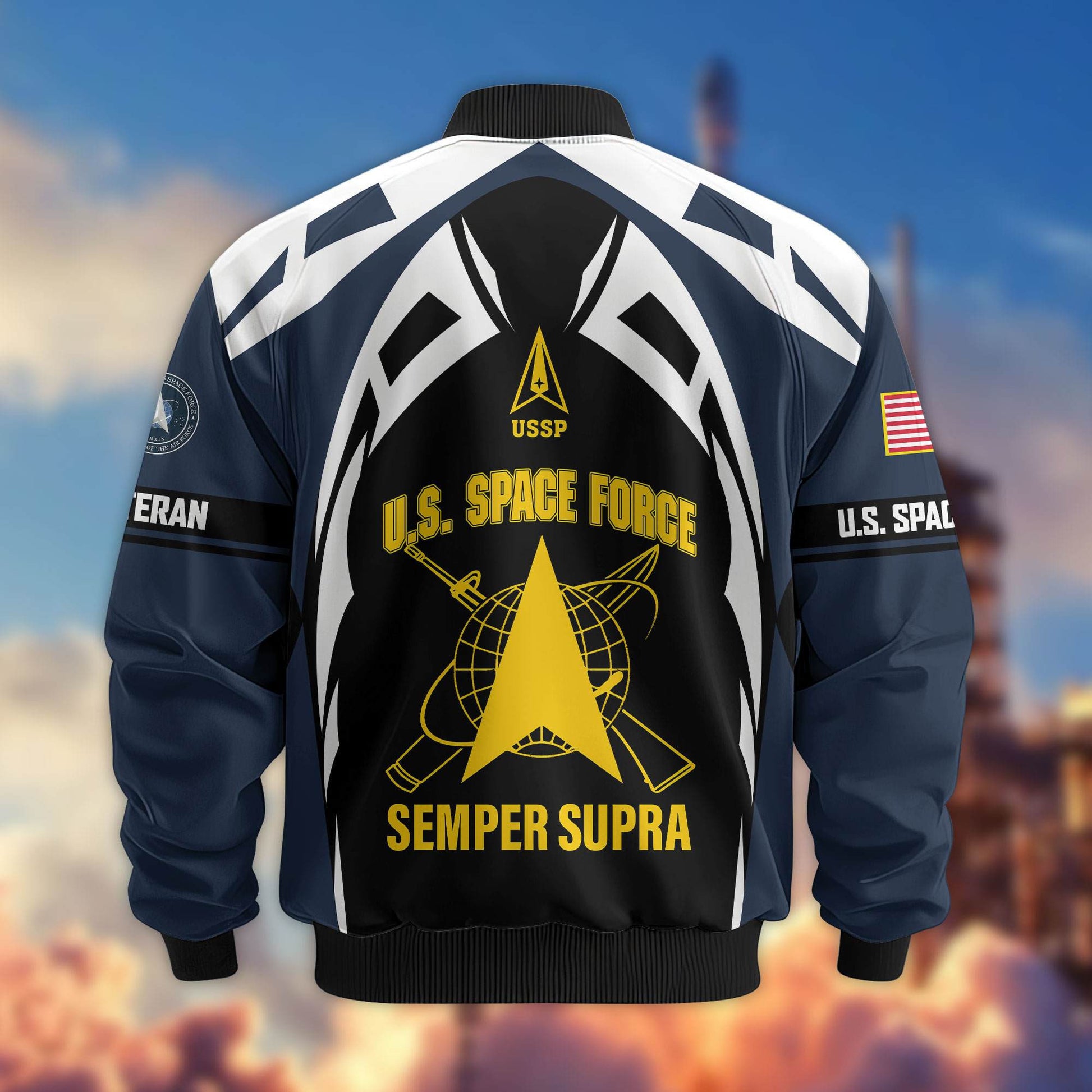 Premium US Veterans Bomber Jacket ATTN130821, Gifts For US Veterans, Gifts On Father's Day, Veterans Day.