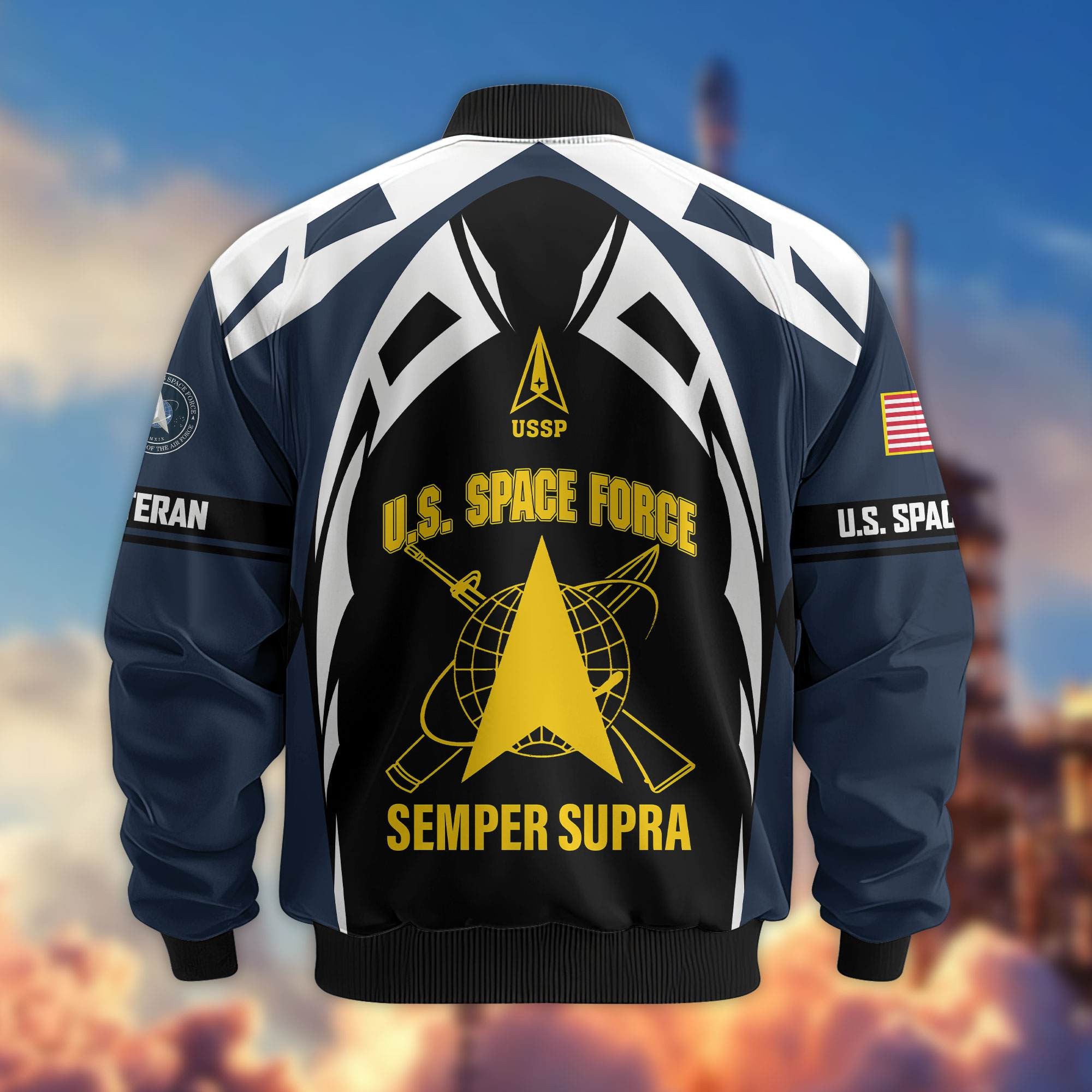 Premium US Veterans Bomber Jacket ATTN130821, Gifts For US Veterans, Gifts On Father's Day, Veterans Day.