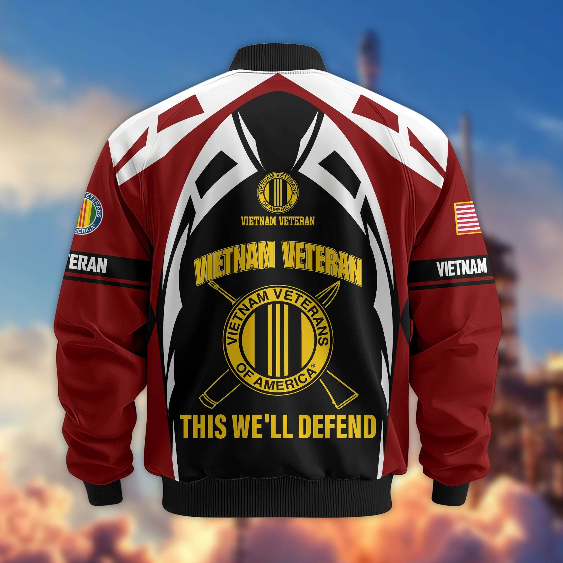 Premium US Veterans Bomber Jacket ATTN130821, Gifts For US Veterans, Gifts On Father's Day, Veterans Day.