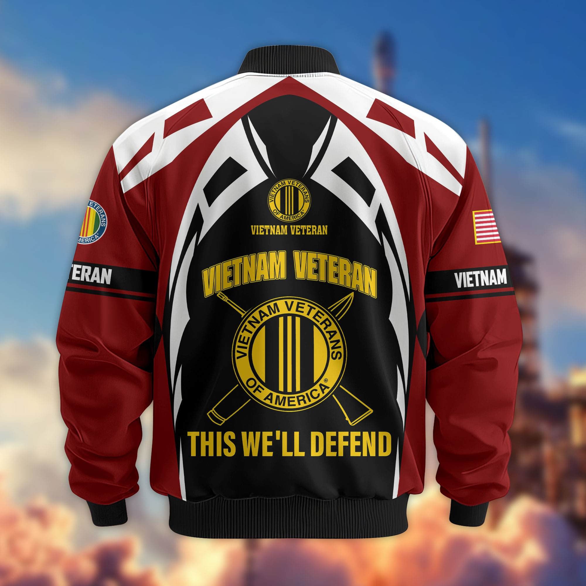 Premium US Veterans Bomber Jacket ATTN130821, Gifts For US Veterans, Gifts On Father's Day, Veterans Day.