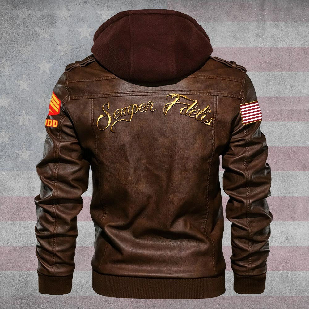 Premium Custom USMC Leather Jacket VPVC702260, Gifts For Marine Veteran, Gifts On Father's Day, Veterans Day.