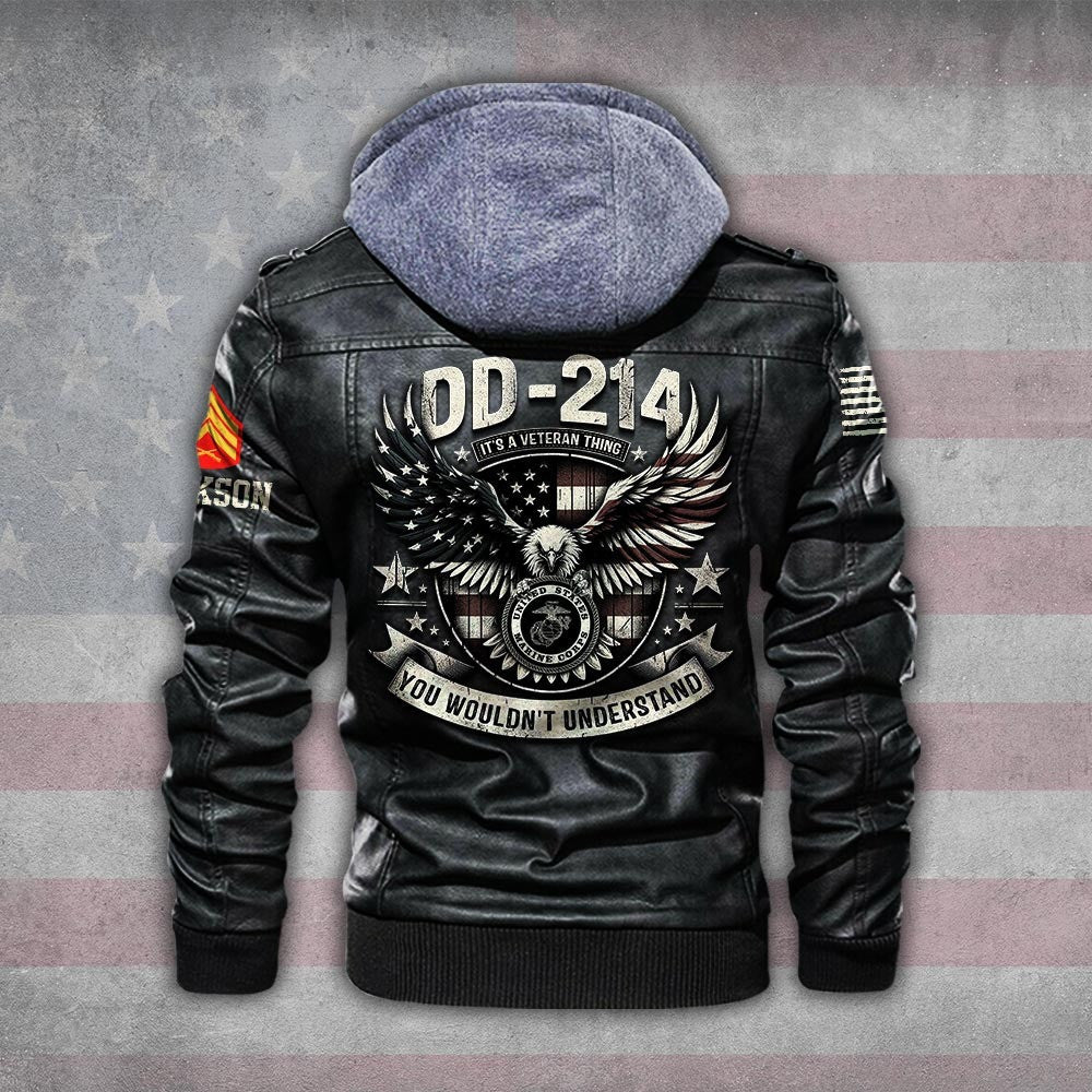 Premium Custom USMC Leather Jacket VPVC702261, Gifts For Marine Veteran, Gifts On Father's Day, Veterans Day.