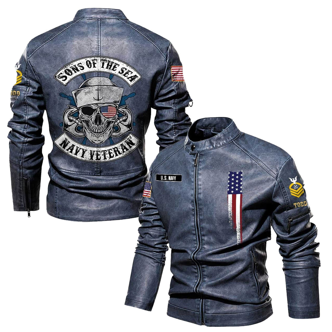 Premium Personalized US Navy Veteran Leather Jacket VPVC702273, Gifts For Navy Veteran, Gifts On Father's Day, Veterans Day.