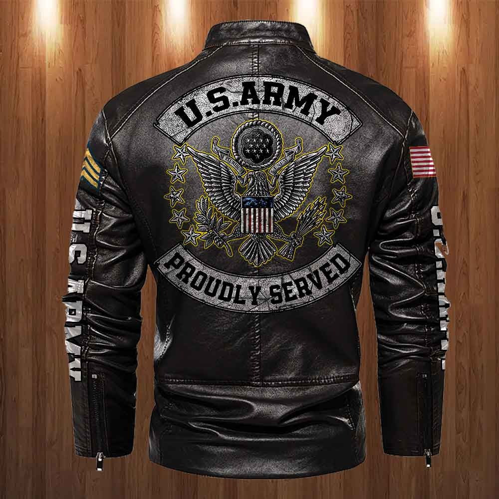 Premium Personalized US Army Veteran Leather Jacket VPVC702274, Gifts For Army Veteran, Gifts On Father's Day, Veterans Day.