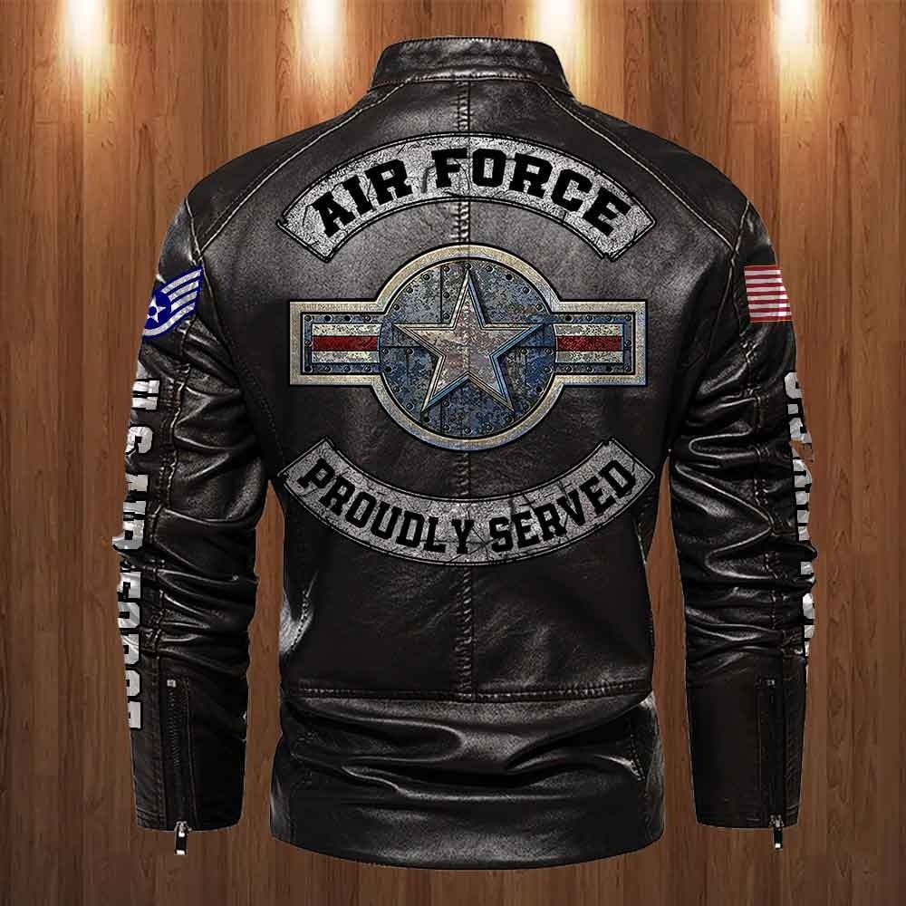 Premium Personalized USAF Veteran Leather Jacket VPVC702280, Gifts For Air Force Veteran, Gifts On Father's Day, Veterans Day.