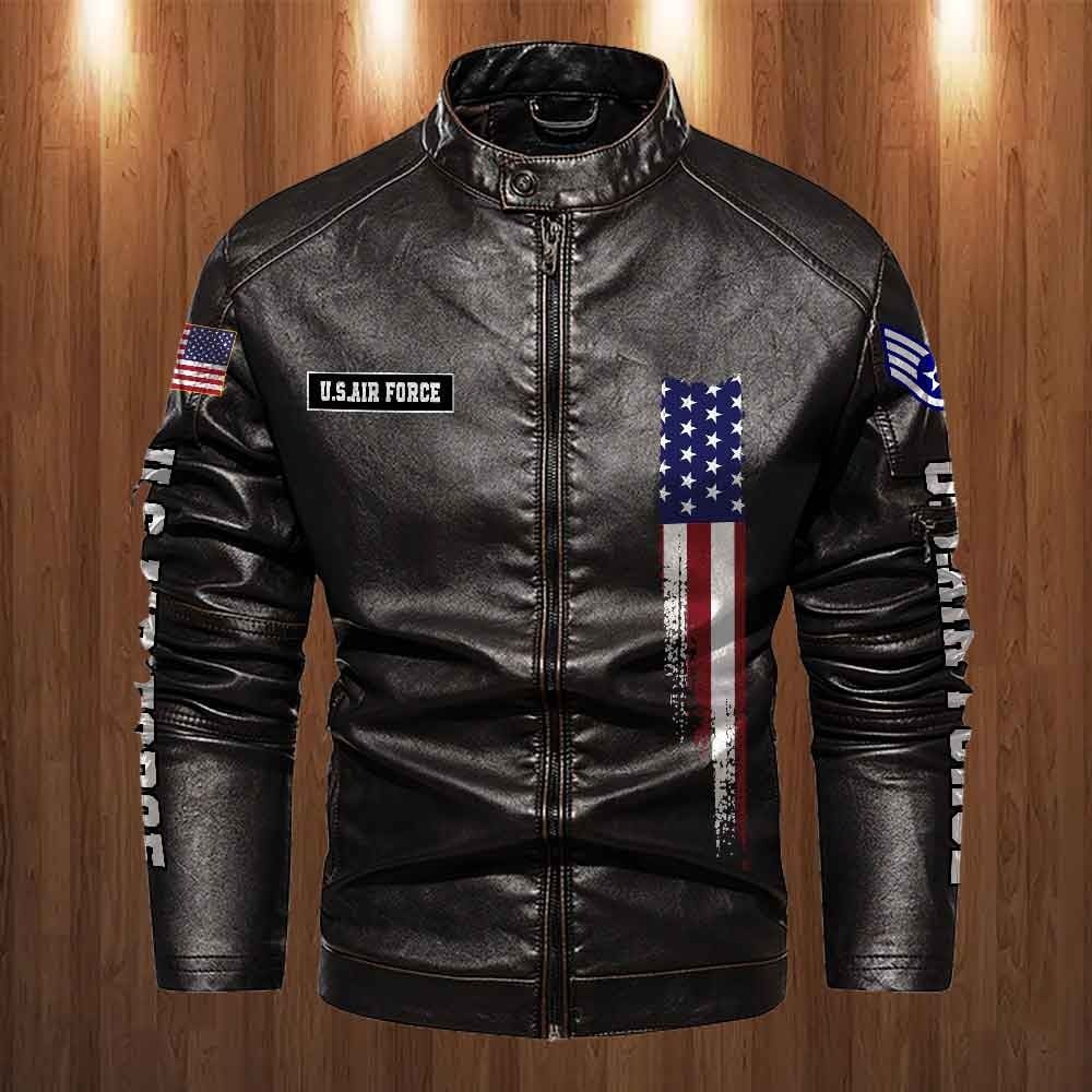 Premium Personalized USAF Veteran Leather Jacket VPVC702280, Gifts For Air Force Veteran, Gifts On Father's Day, Veterans Day.