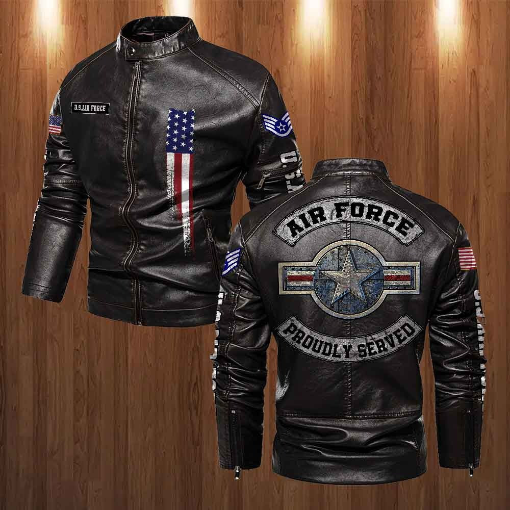 Premium Personalized USAF Veteran Leather Jacket VPVC702280, Gifts For Air Force Veteran, Gifts On Father's Day, Veterans Day.