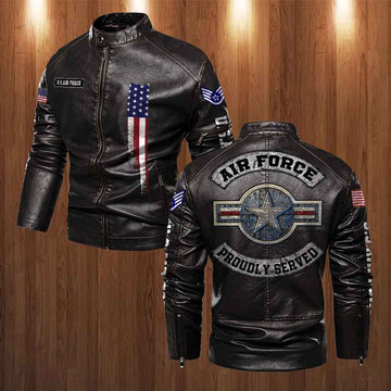 Premium Personalized USAF Veteran Leather Jacket VPVC702280, Gifts For Air Force Veteran, Gifts On Father's Day, Veterans Day.