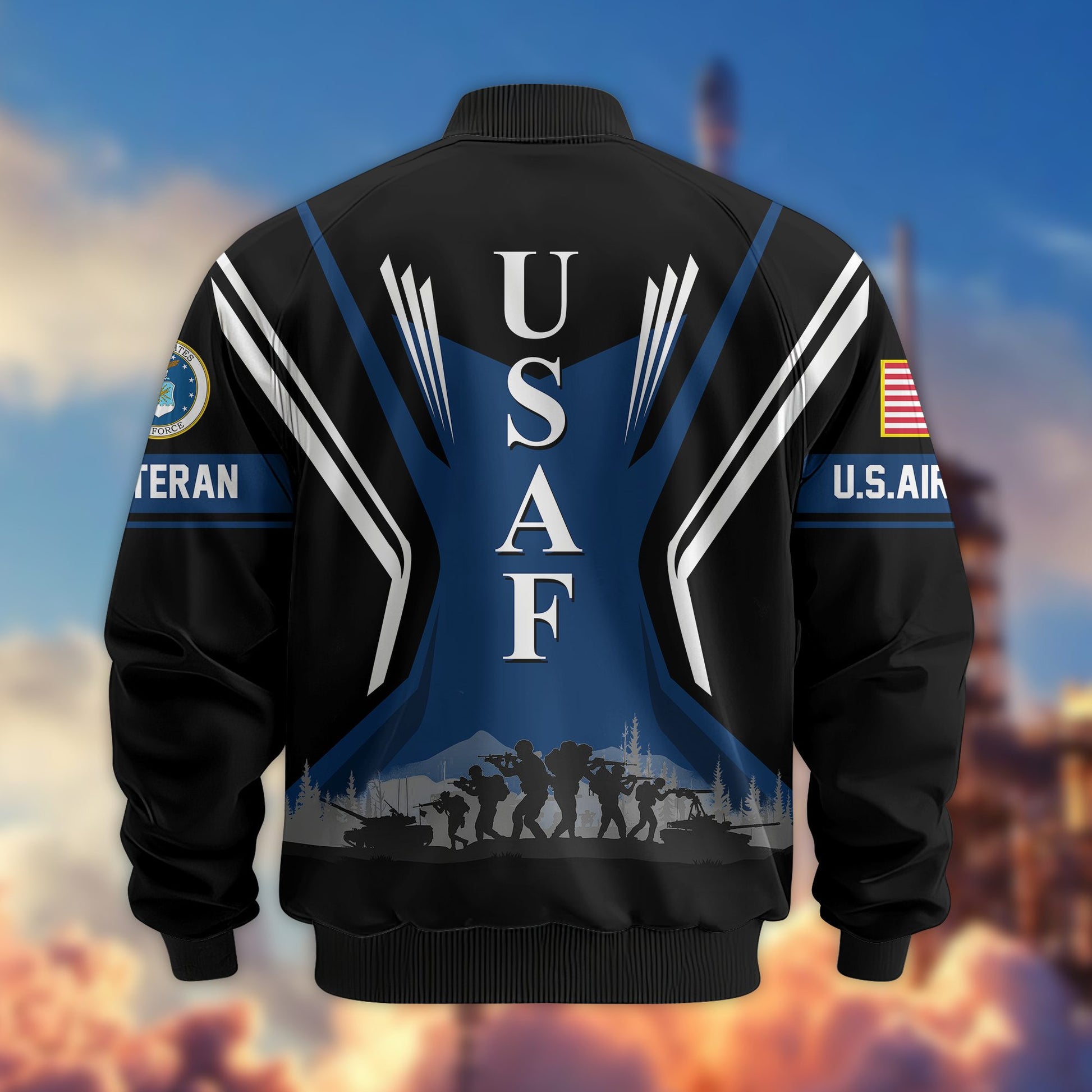 Premium US Veterans Bomber Jacket BPHN130811, Gifts For US Veterans, Gifts On Father's Day, Veterans Day.