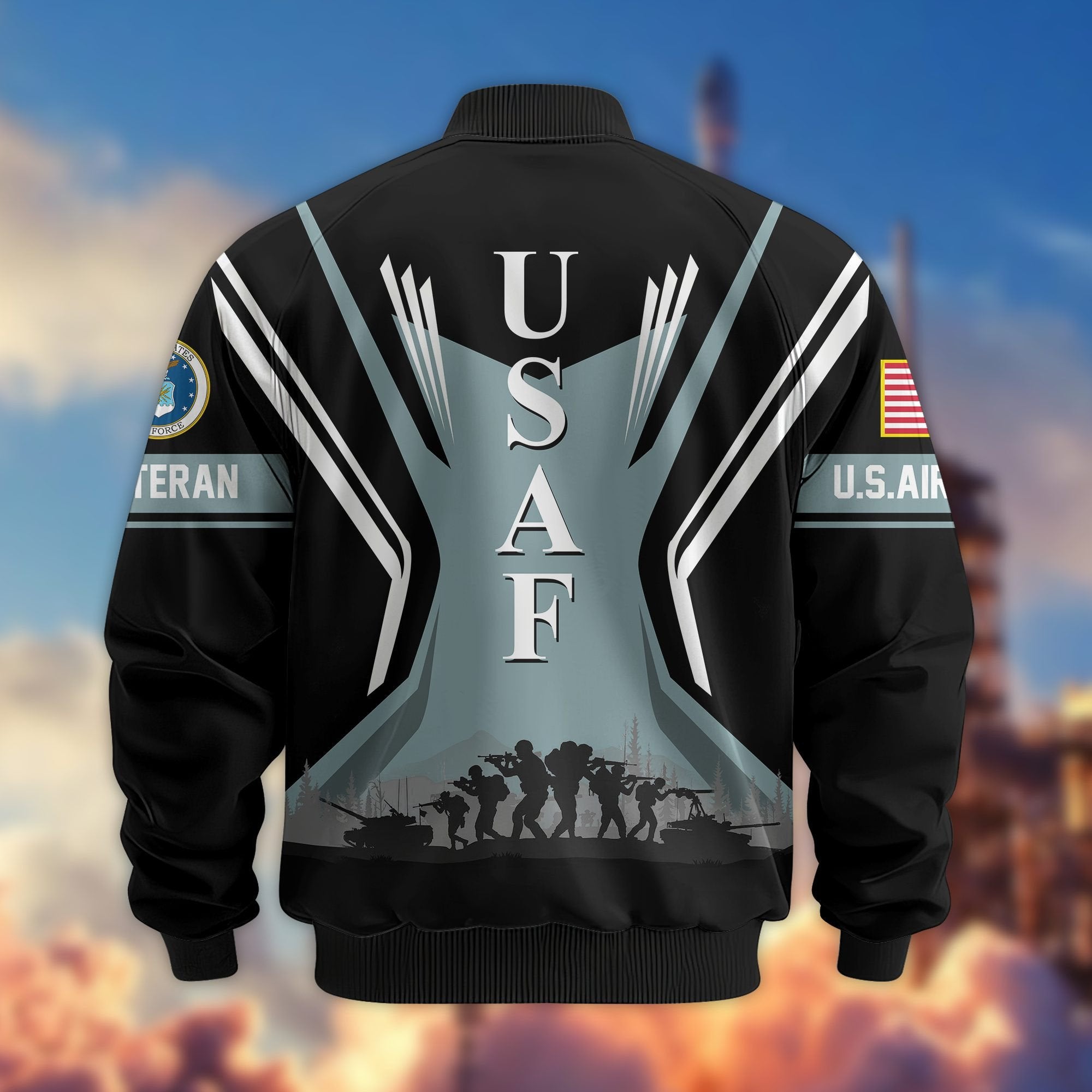 Premium US Veterans Bomber Jacket BPHN130811, Gifts For US Veterans, Gifts On Father's Day, Veterans Day.