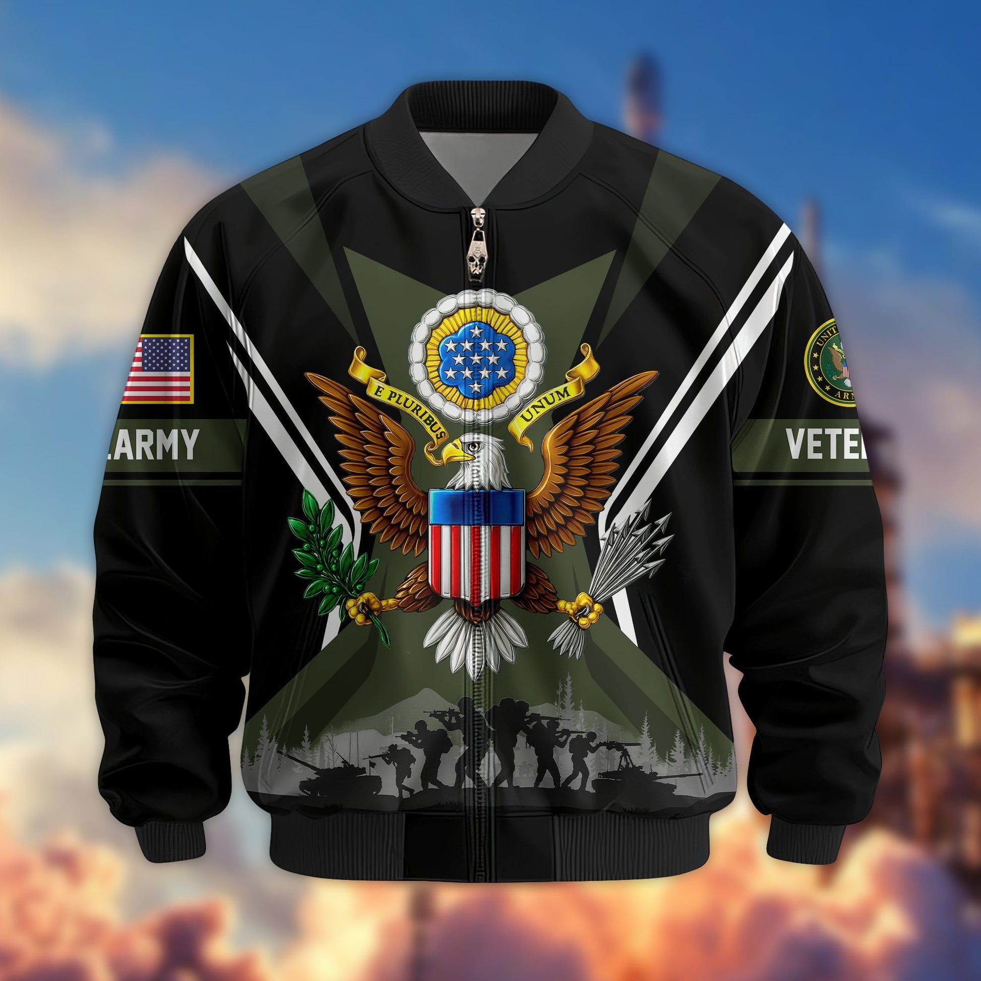 Premium US Veterans Bomber Jacket BPHN130811, Gifts For US Veterans, Gifts On Father's Day, Veterans Day.