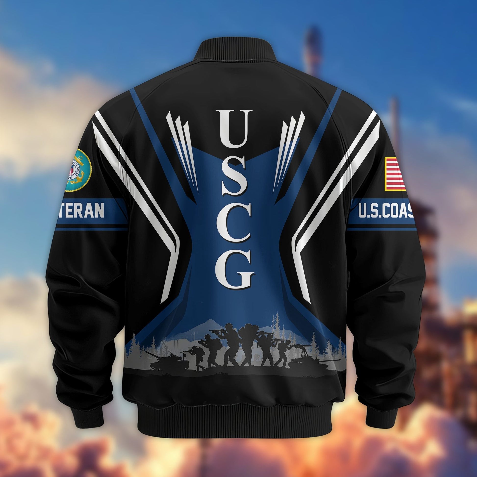 Premium US Veterans Bomber Jacket BPHN130811, Gifts For US Veterans, Gifts On Father's Day, Veterans Day.