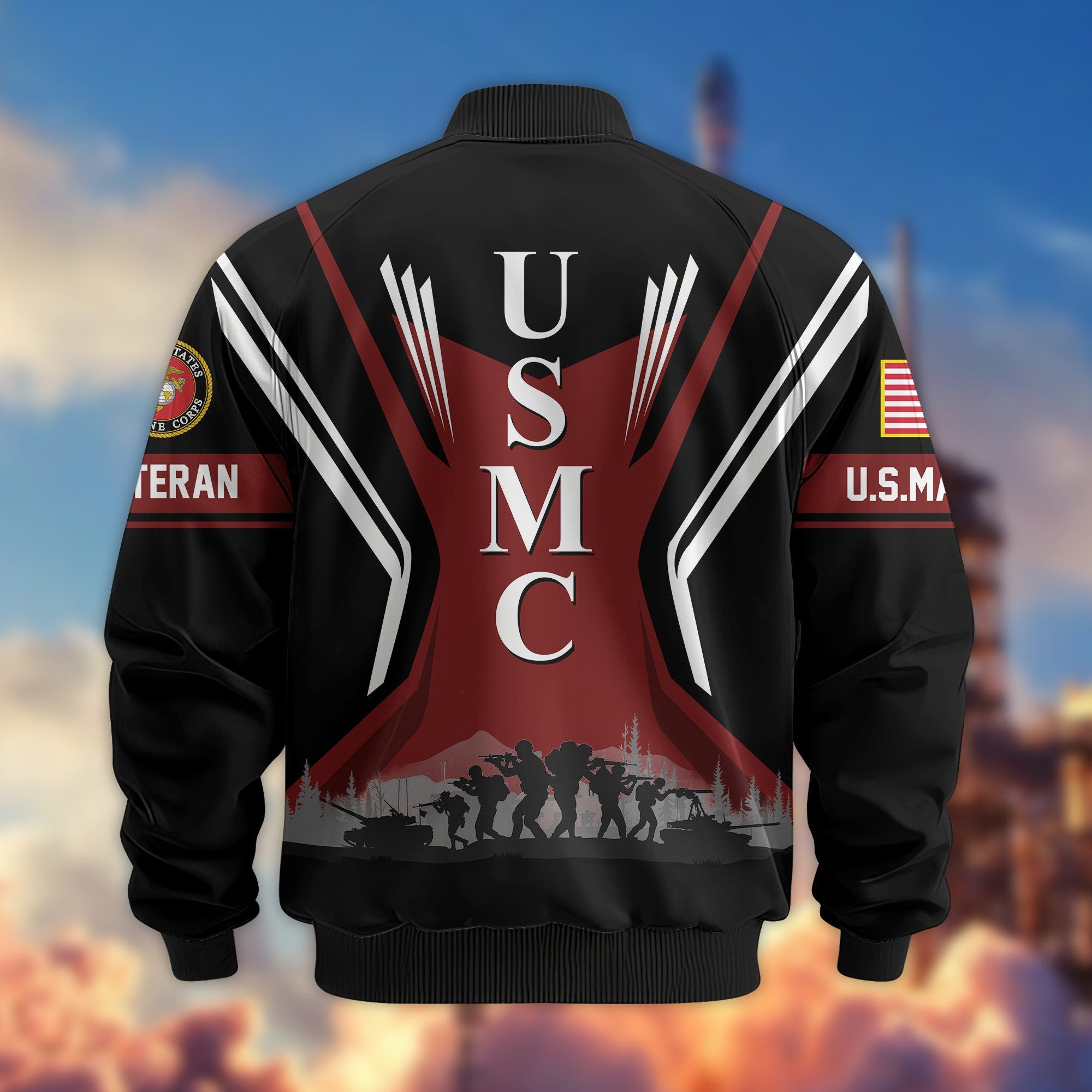 Premium US Veterans Bomber Jacket BPHN130811, Gifts For US Veterans, Gifts On Father's Day, Veterans Day.