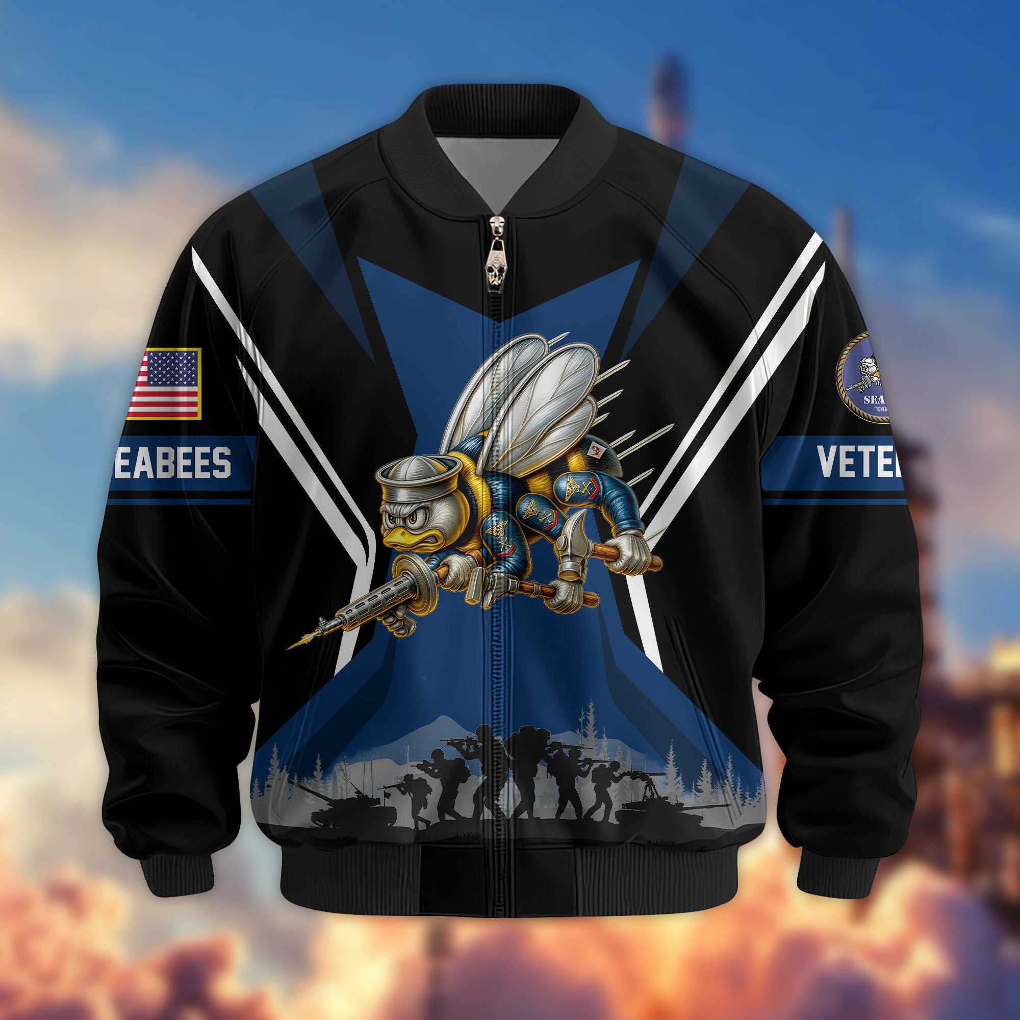 Premium US Veterans Bomber Jacket BPHN130811, Gifts For US Veterans, Gifts On Father's Day, Veterans Day.