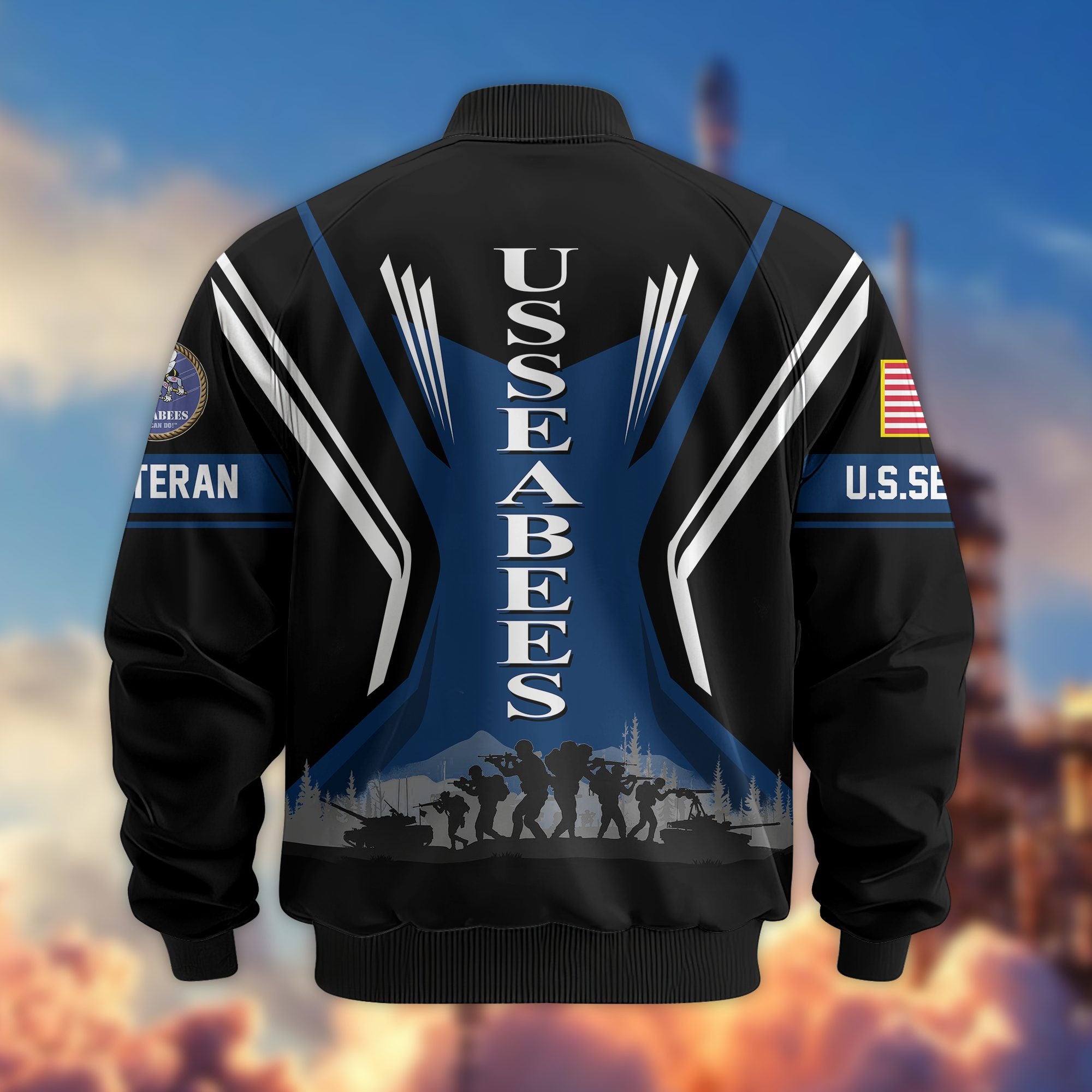 Premium US Veterans Bomber Jacket BPHN130811, Gifts For US Veterans, Gifts On Father's Day, Veterans Day.