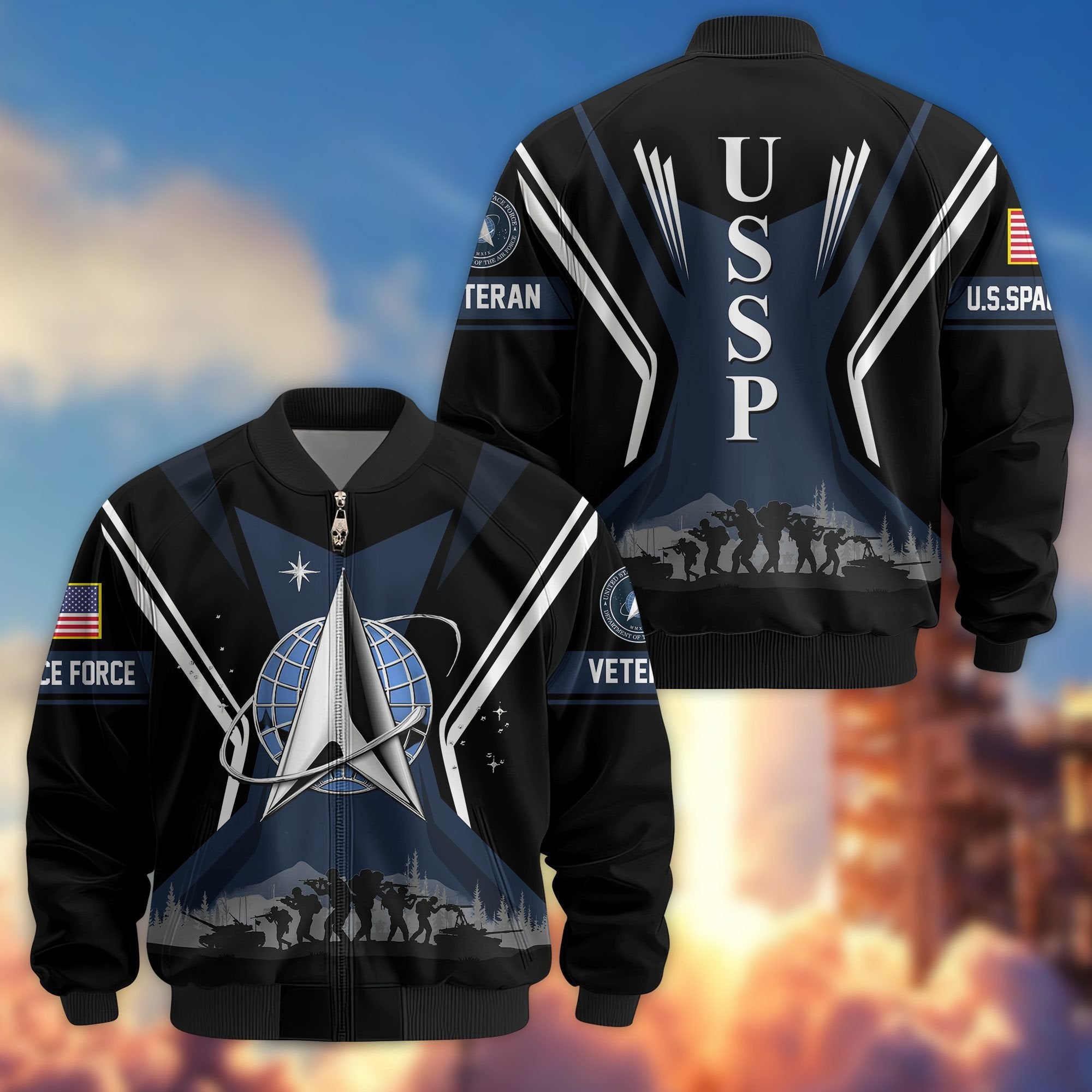 Premium US Veterans Bomber Jacket BPHN130811, Gifts For US Veterans, Gifts On Father's Day, Veterans Day.