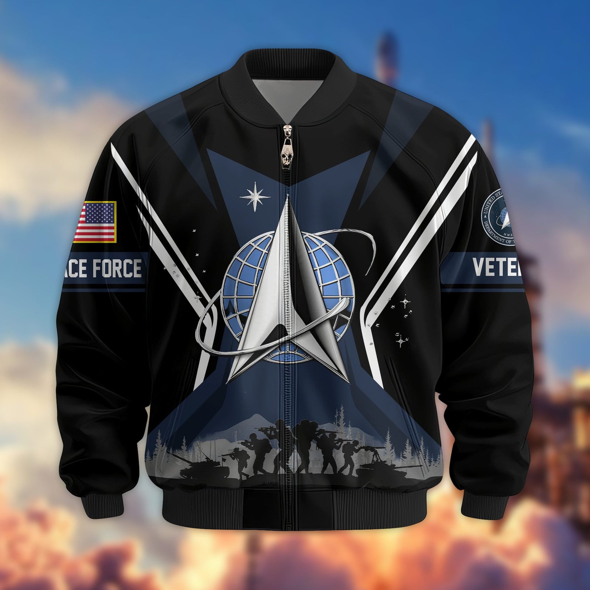 Premium US Veterans Bomber Jacket BPHN130811, Gifts For US Veterans, Gifts On Father's Day, Veterans Day.