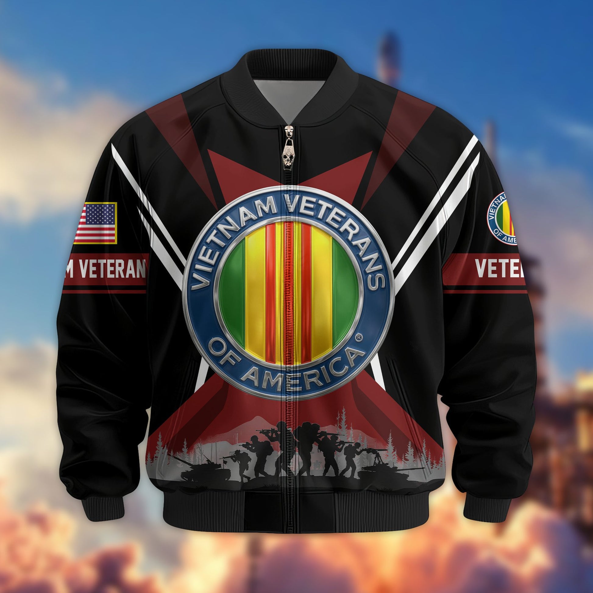 Premium US Veterans Bomber Jacket BPHN130811, Gifts For US Veterans, Gifts On Father's Day, Veterans Day.