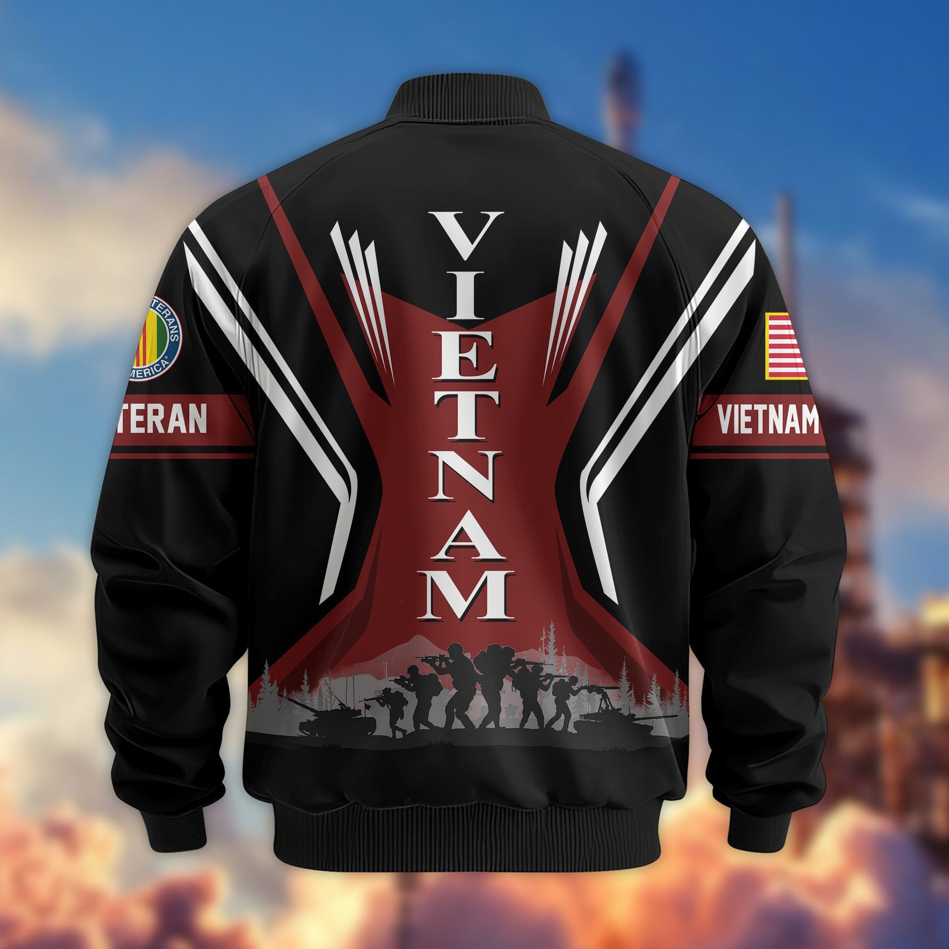 Premium US Veterans Bomber Jacket BPHN130811, Gifts For US Veterans, Gifts On Father's Day, Veterans Day.