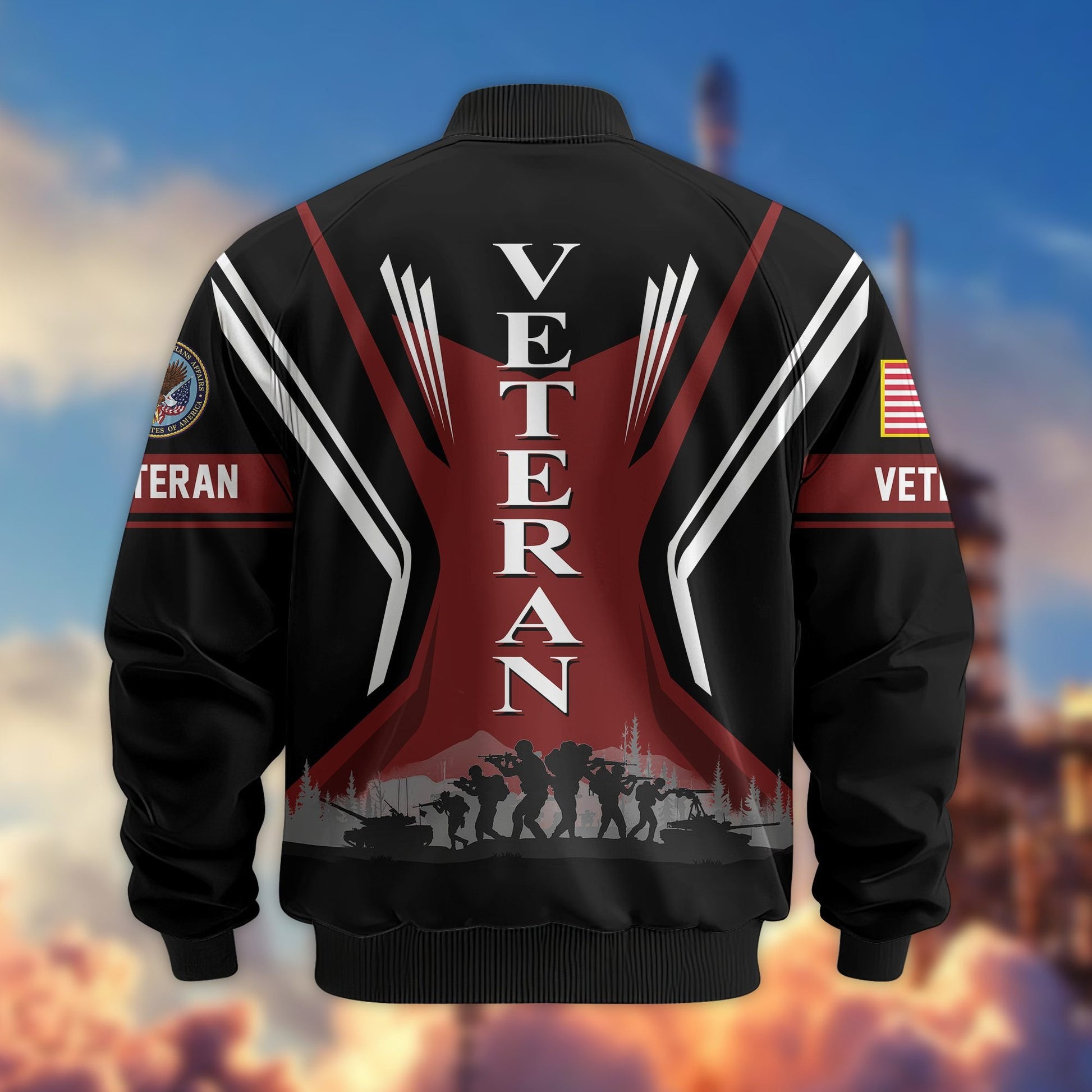 Premium US Veterans Bomber Jacket BPHN130811, Gifts For US Veterans, Gifts On Father's Day, Veterans Day.