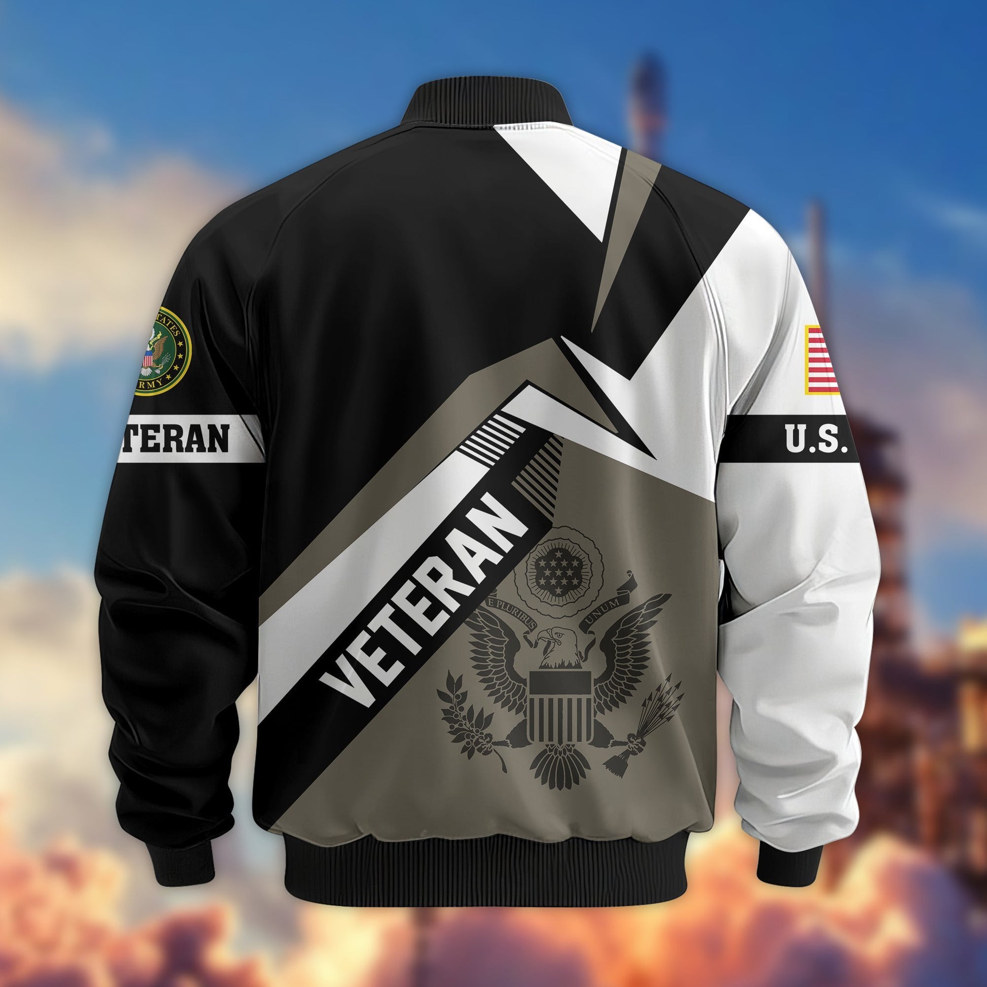 Premium US Veterans Bomber Jacket BPHN030912, Gifts For US Veterans, Gifts On Father's Day, Veterans Day.