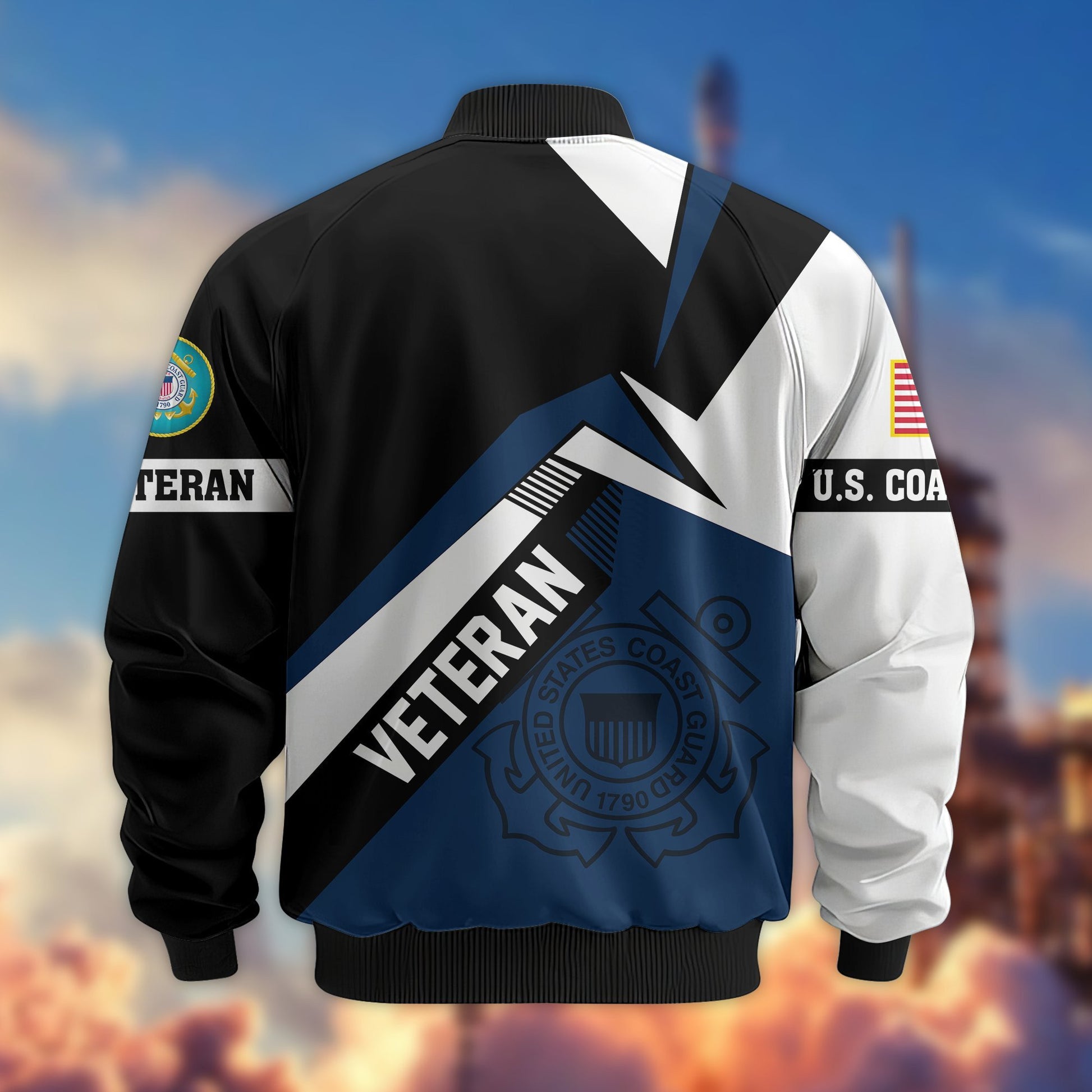 Premium US Veterans Bomber Jacket BPHN030912, Gifts For US Veterans, Gifts On Father's Day, Veterans Day.