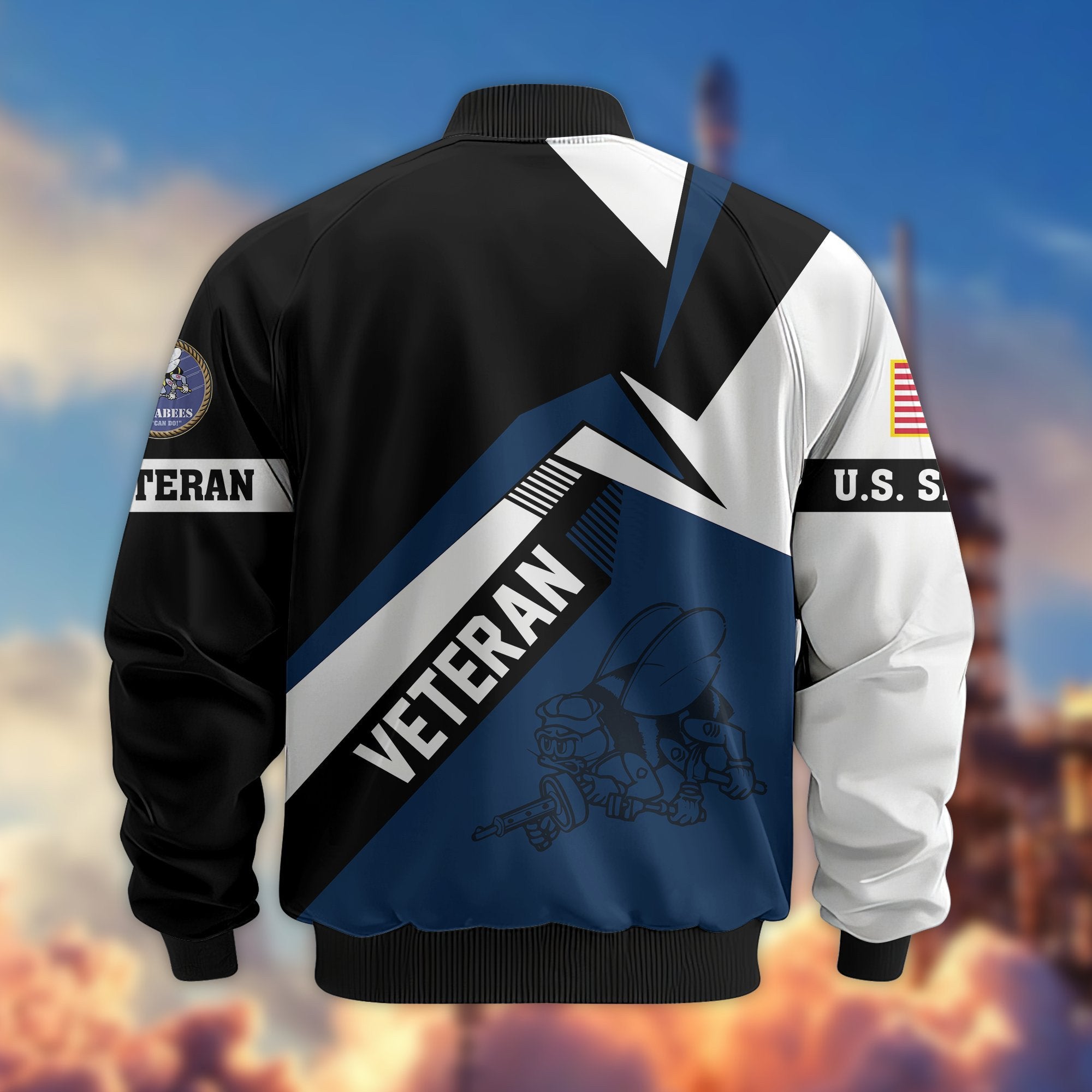 Premium US Veterans Bomber Jacket BPHN030912, Gifts For US Veterans, Gifts On Father's Day, Veterans Day.