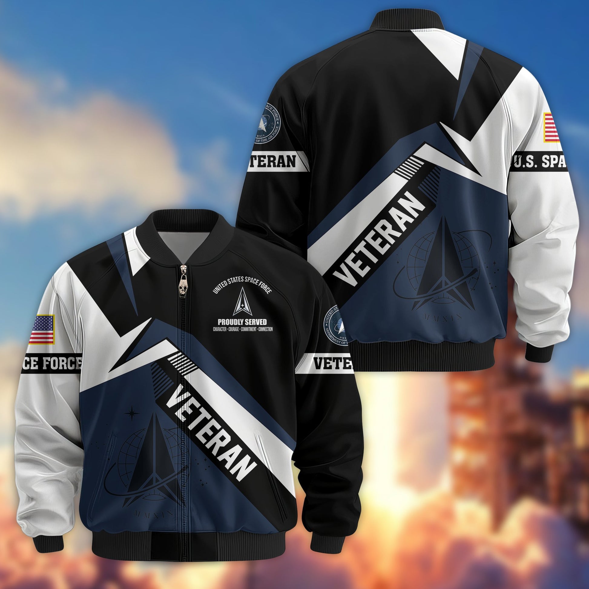 Premium US Veterans Bomber Jacket BPHN030912, Gifts For US Veterans, Gifts On Father's Day, Veterans Day.