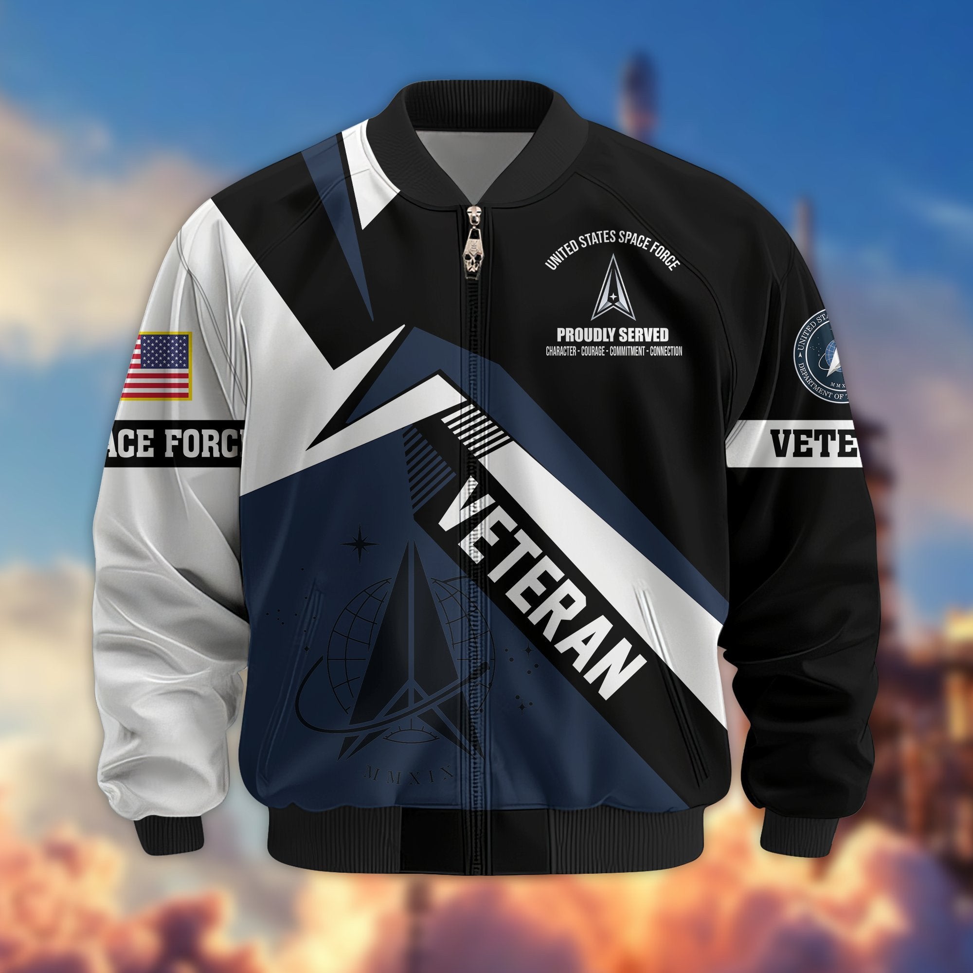 Premium US Veterans Bomber Jacket BPHN030912, Gifts For US Veterans, Gifts On Father's Day, Veterans Day.