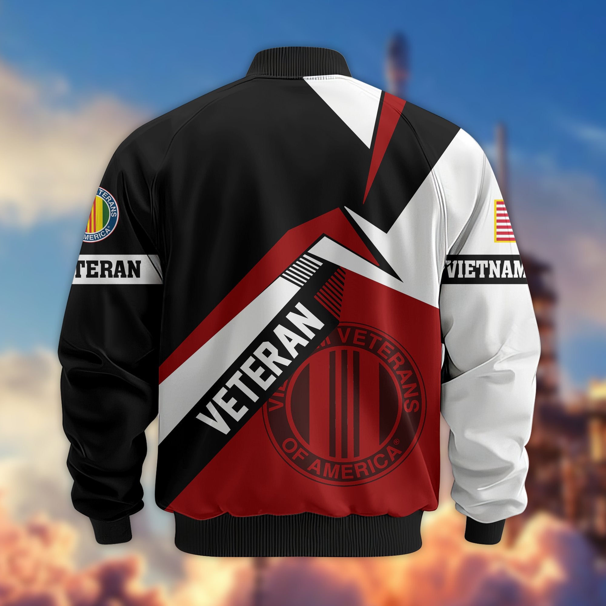 Premium US Veterans Bomber Jacket BPHN030912, Gifts For US Veterans, Gifts On Father's Day, Veterans Day.