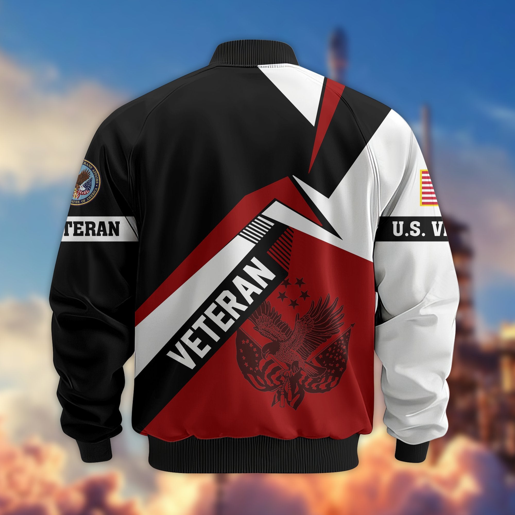 Premium US Veterans Bomber Jacket BPHN030912, Gifts For US Veterans, Gifts On Father's Day, Veterans Day.