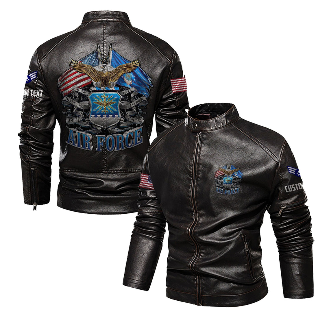 Premium Personalized USAF Veteran Leather Jacket VPVC702281, Gifts For Air Force Veteran, Gifts On Father's Day, Veterans Day.