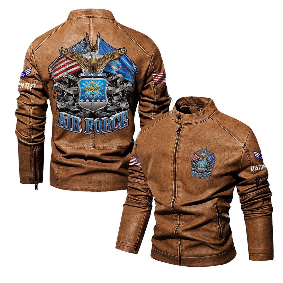 Premium Personalized USAF Veteran Leather Jacket VPVC702282, Gifts For Air Force Veteran, Gifts On Father's Day, Veterans Day.
