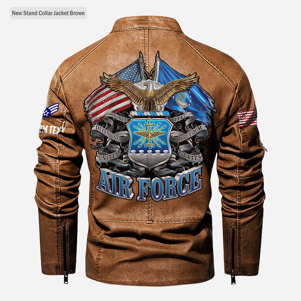 Premium Personalized USAF Veteran Leather Jacket VPVC702282, Gifts For Air Force Veteran, Gifts On Father's Day, Veterans Day.
