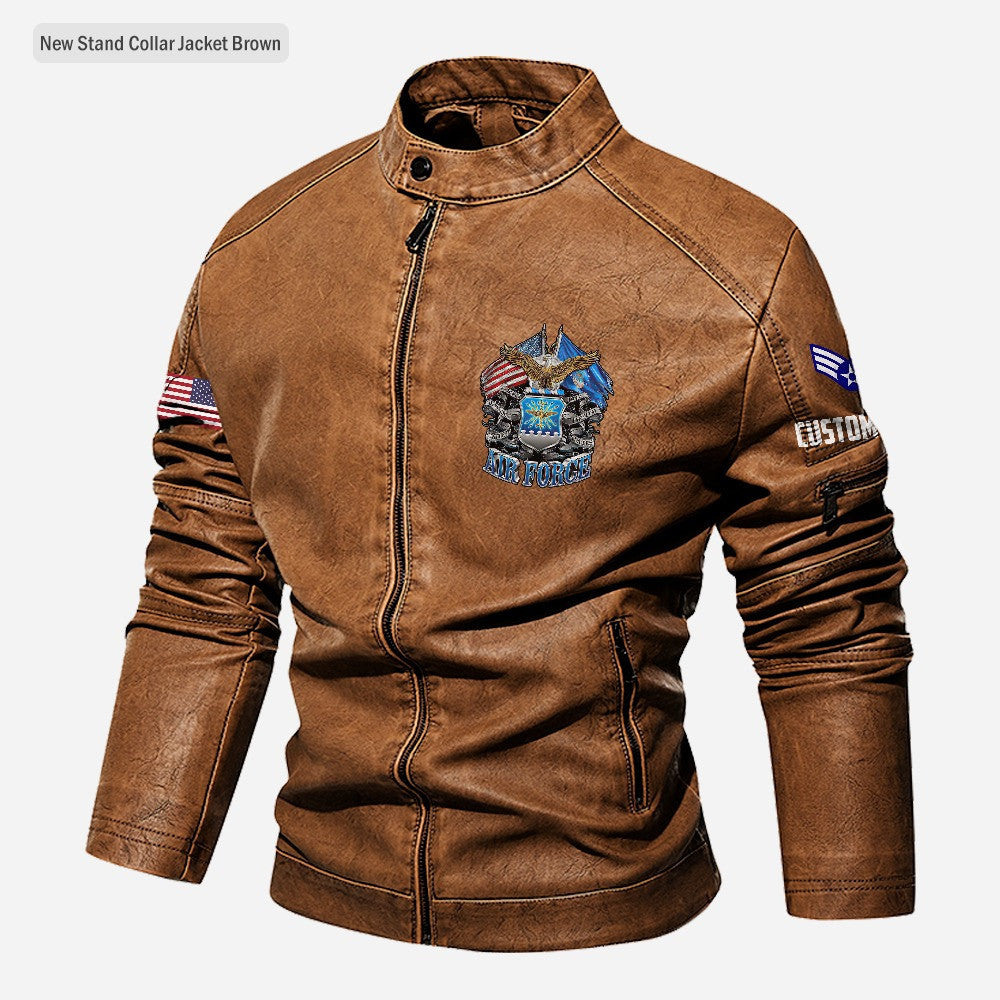 Premium Personalized USAF Veteran Leather Jacket VPVC702282, Gifts For Air Force Veteran, Gifts On Father's Day, Veterans Day.
