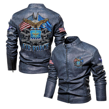 Premium Personalized USAF Veteran Leather Jacket VPVC702283, Gifts For Air Force Veteran, Gifts On Father's Day, Veterans Day.