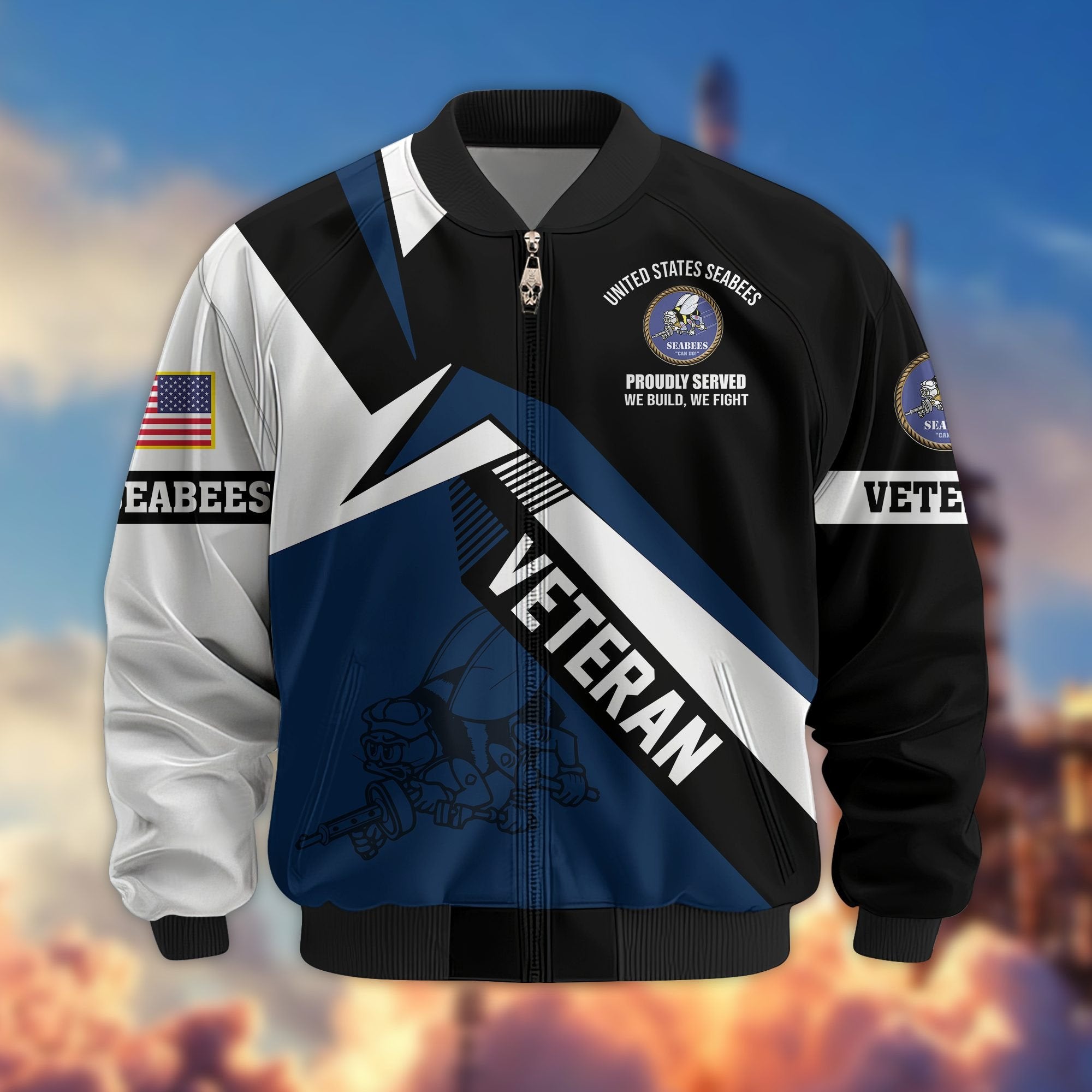 Premium US Veterans Bomber Jacket BPHN030912, Gifts For US Veterans, Gifts On Father's Day, Veterans Day.