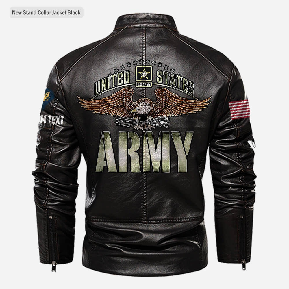Premium Personalized US Army Veteran Leather Jacket VPVC702284, Gifts For Army Veteran, Gifts On Father's Day, Veterans Day.