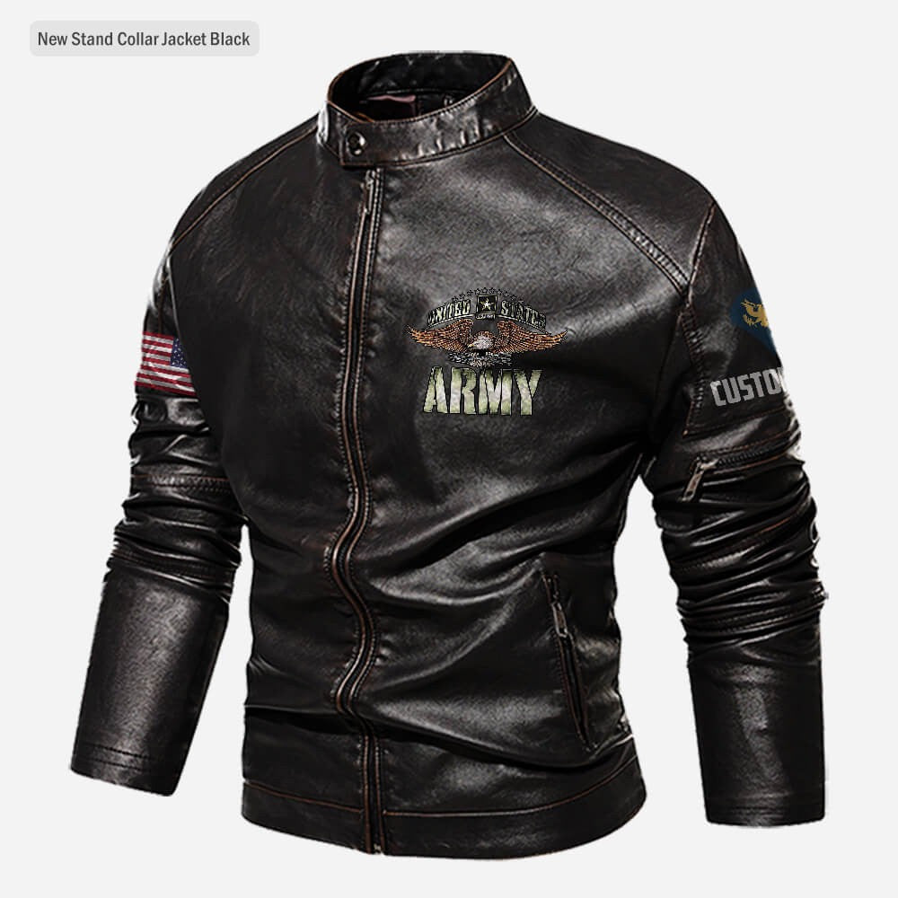 Premium Personalized US Army Veteran Leather Jacket VPVC702284, Gifts For Army Veteran, Gifts On Father's Day, Veterans Day.