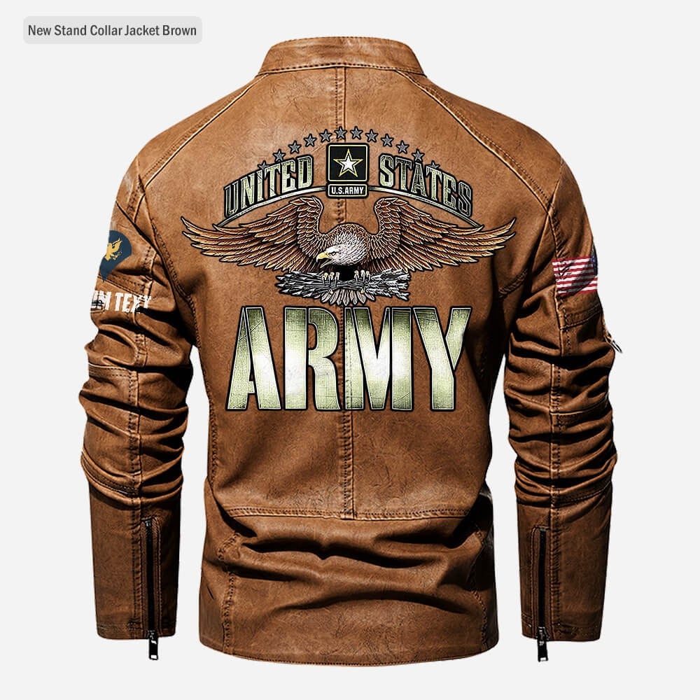 Premium Personalized US Army Veteran Leather Jacket VPVC702285, Gifts For Army Veteran, Gifts On Father's Day, Veterans Day.