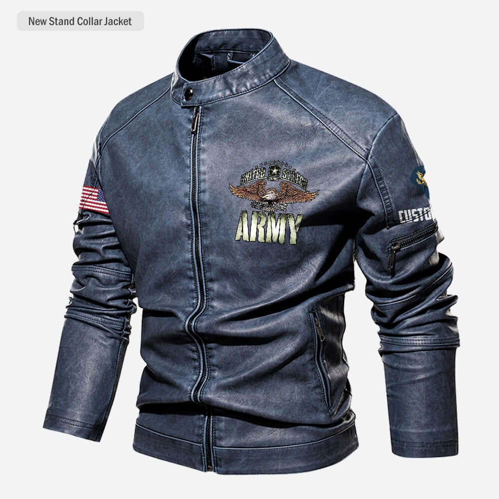 Premium Personalized US Army Veteran Leather Jacket VPVC702286, Gifts For Army Veteran, Gifts On Father's Day, Veterans Day.