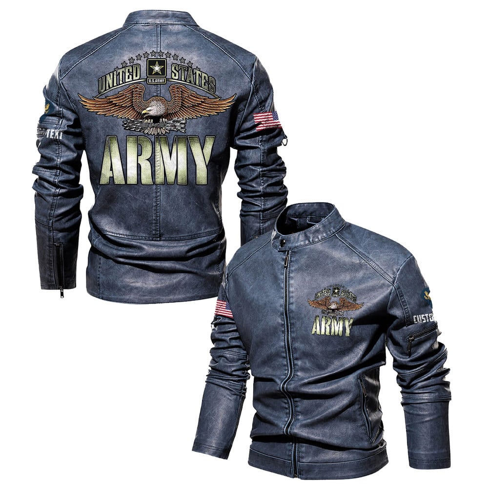 Premium Personalized US Army Veteran Leather Jacket VPVC702286, Gifts For Army Veteran, Gifts On Father's Day, Veterans Day.