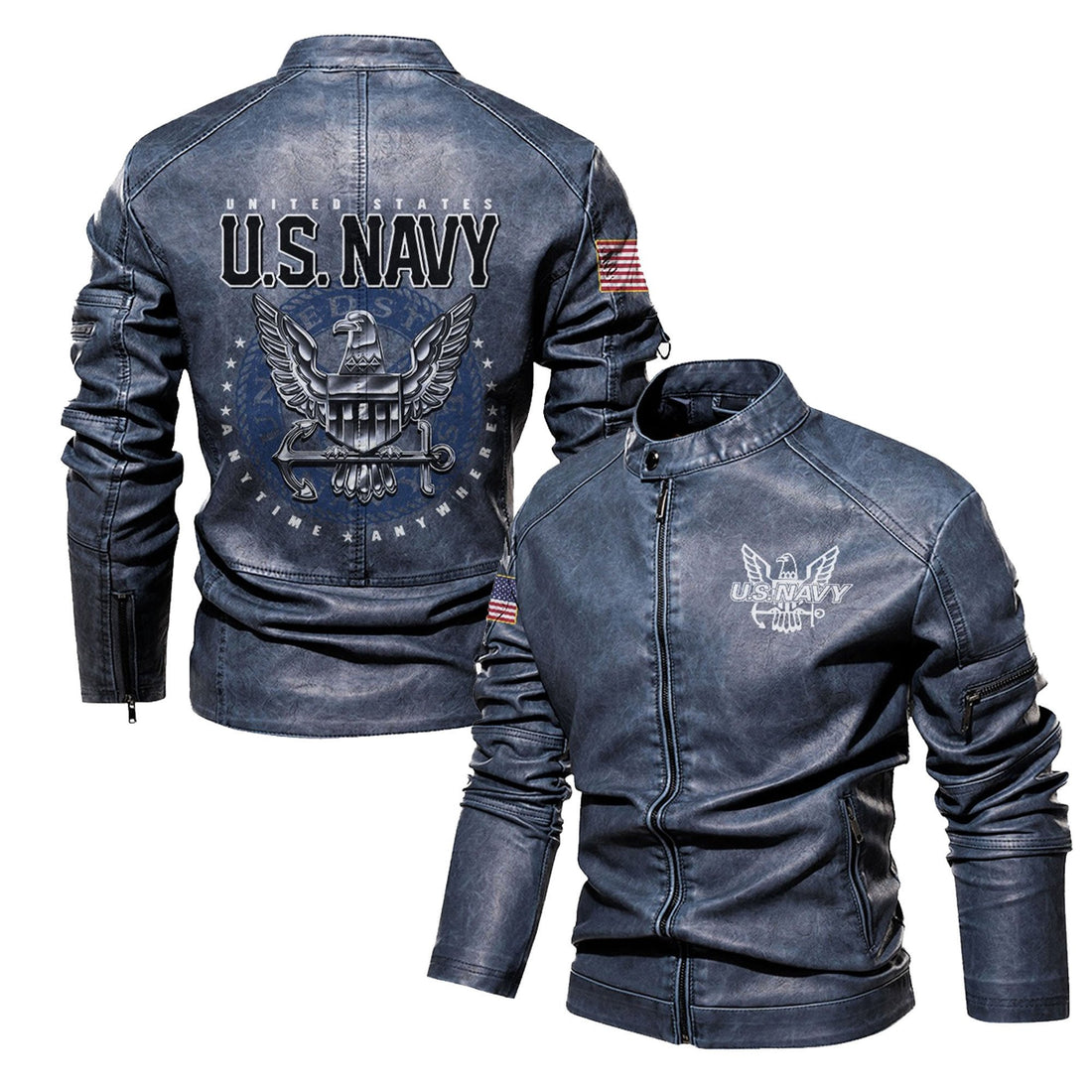 Premium Personalized US Navy Veteran Leather Jacket VPVC702289, Gifts For Navy Veteran, Gifts On Father's Day, Veterans Day.