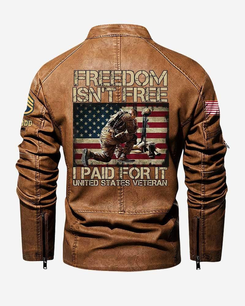 Premium Personalized US Army Veteran Leather Jacket VPVC702291, Gifts For Army Veteran, Gifts On Father's Day, Veterans Day.