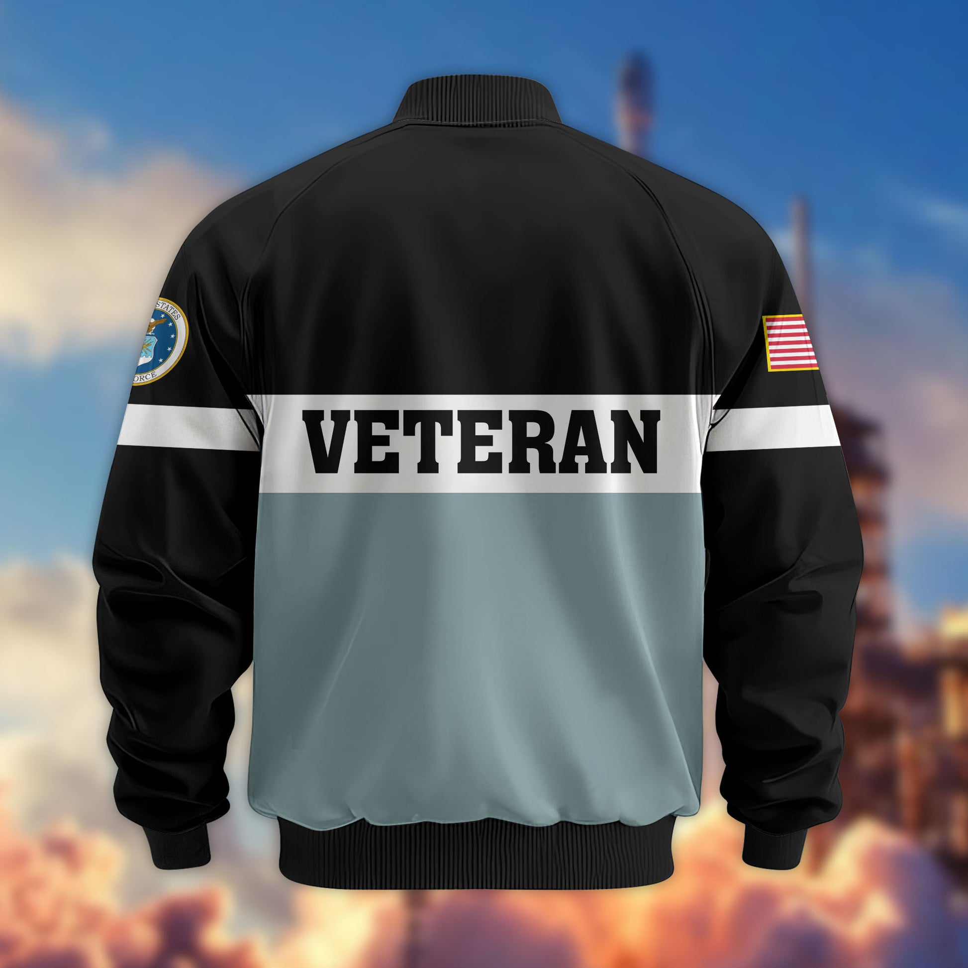 Premium US Veterans Bomber Jacket CPVC180901, Gifts For US Veterans, Gifts On Father's Day, Veterans Day.
