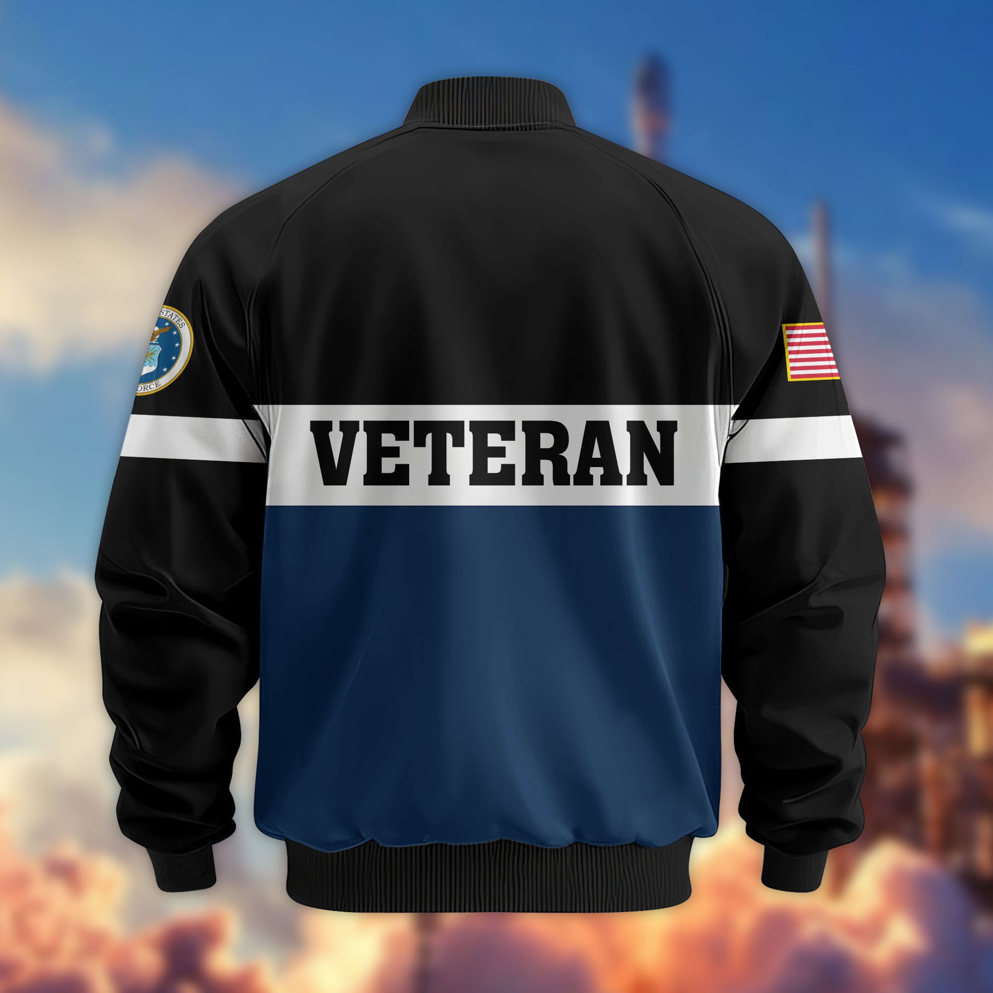 Premium US Veterans Bomber Jacket CPVC180901, Gifts For US Veterans, Gifts On Father's Day, Veterans Day.