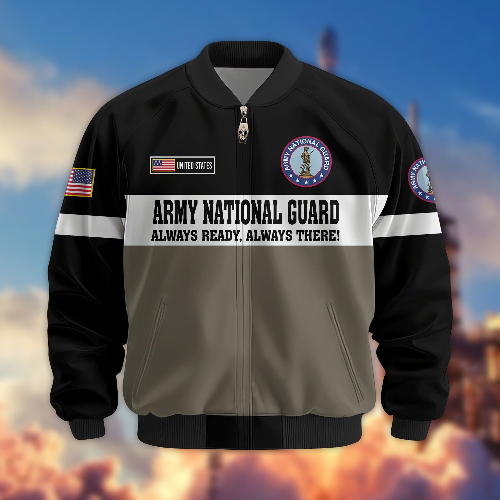 Premium US Veterans Bomber Jacket CPVC180901, Gifts For US Veterans, Gifts On Father's Day, Veterans Day.