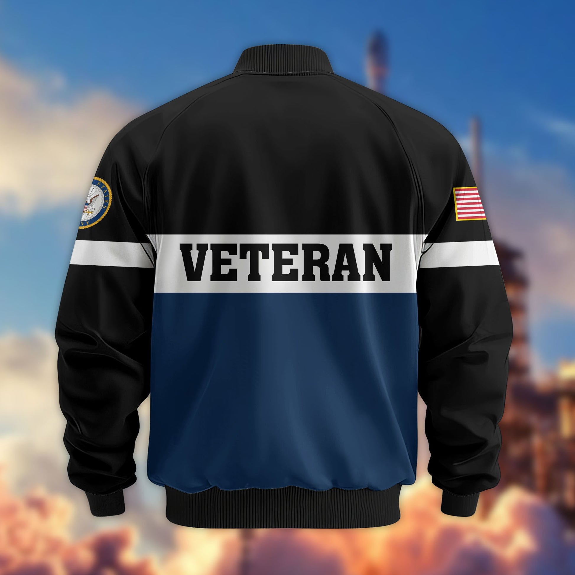 Premium US Veterans Bomber Jacket CPVC180901, Gifts For US Veterans, Gifts On Father's Day, Veterans Day.